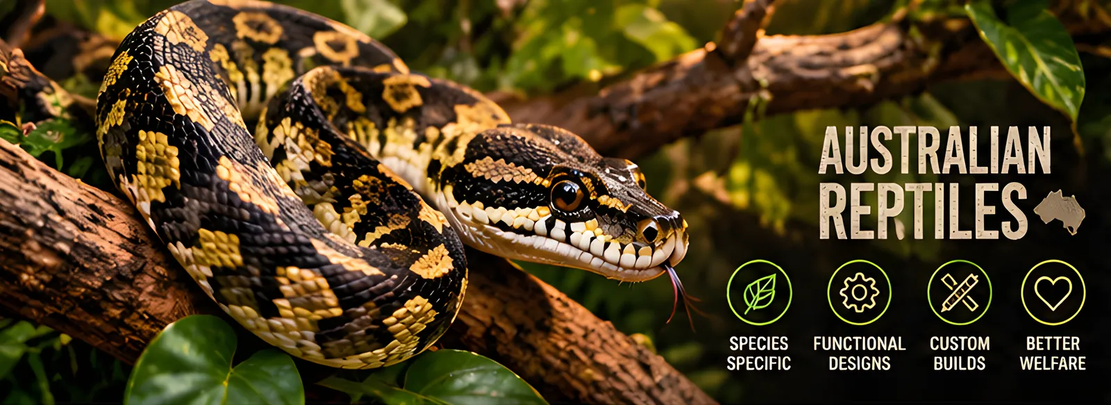 Australian reptiles: species specific, functional designs, custom builds, better welfare.