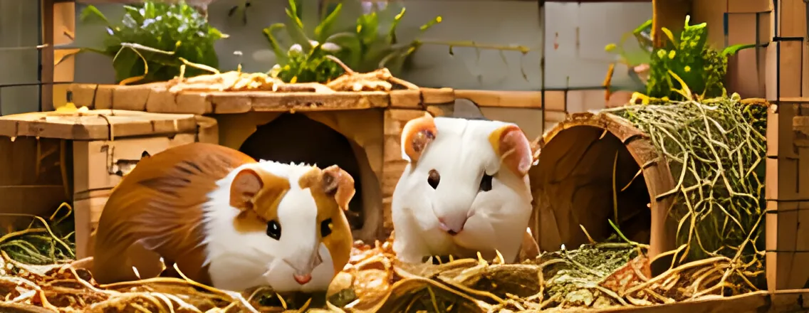 Guinea-pig enclosure setup