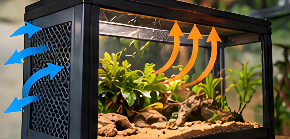 Reptile enclosure ventilation and humidity