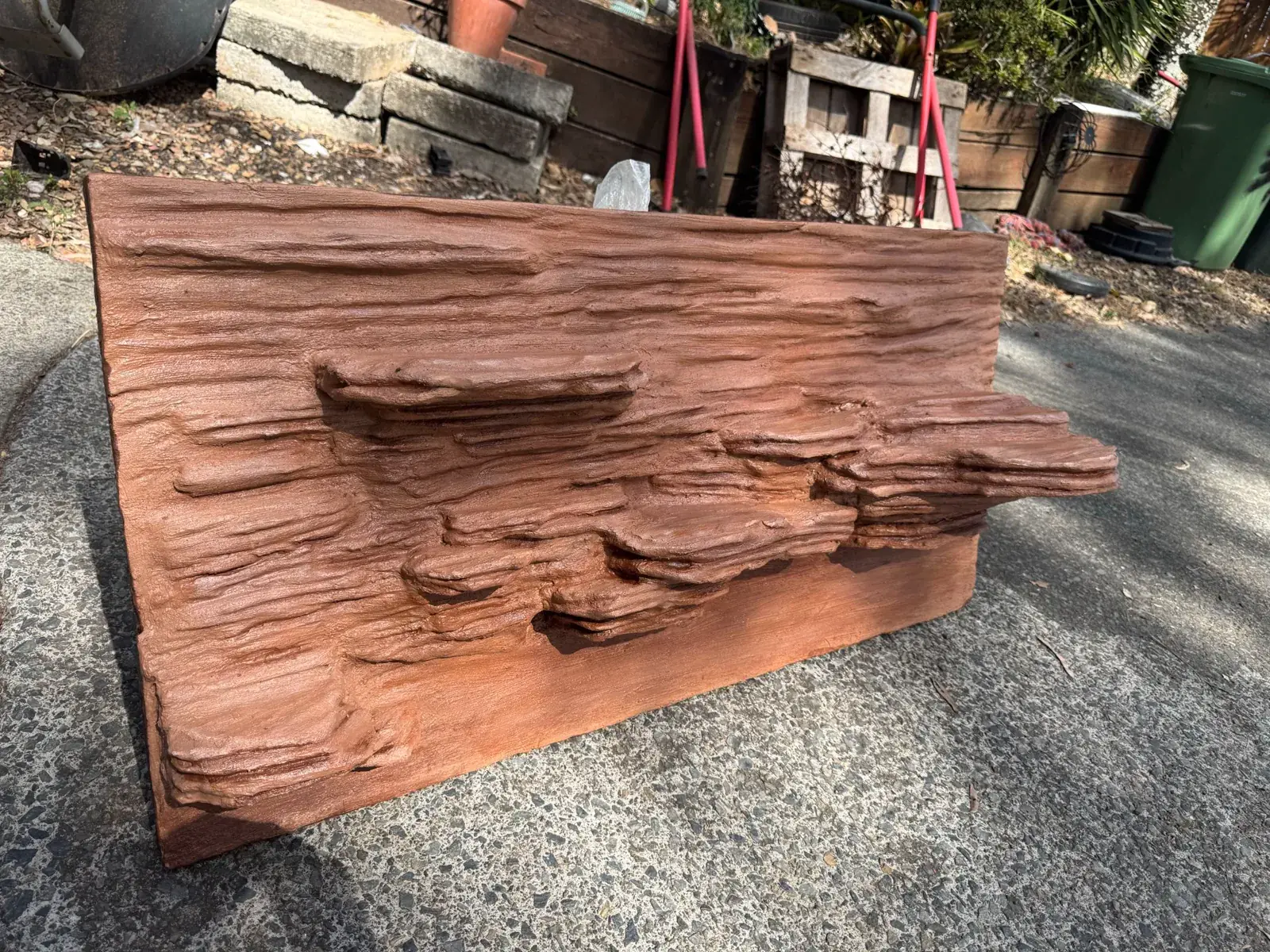 Finished four-foot rock backdrop made by Oddball Animal Works