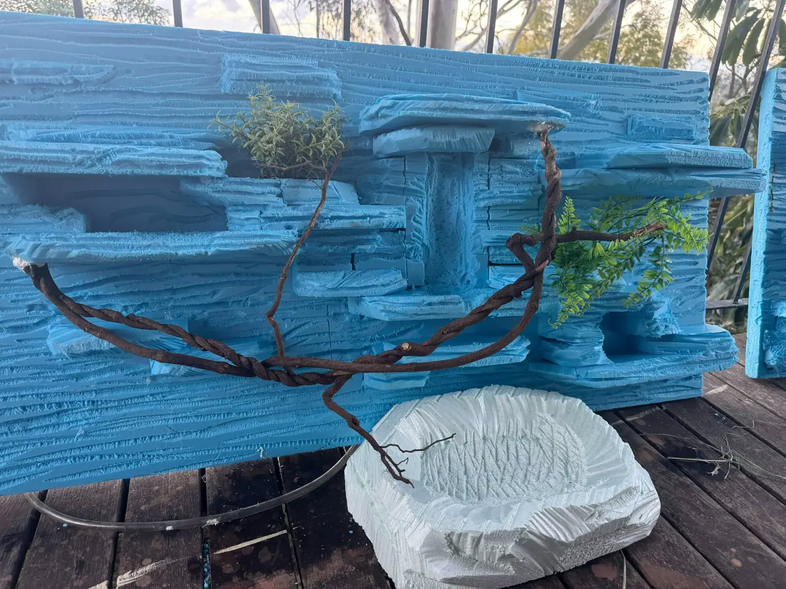 Ledges and branches being built into an Oddball backdrop