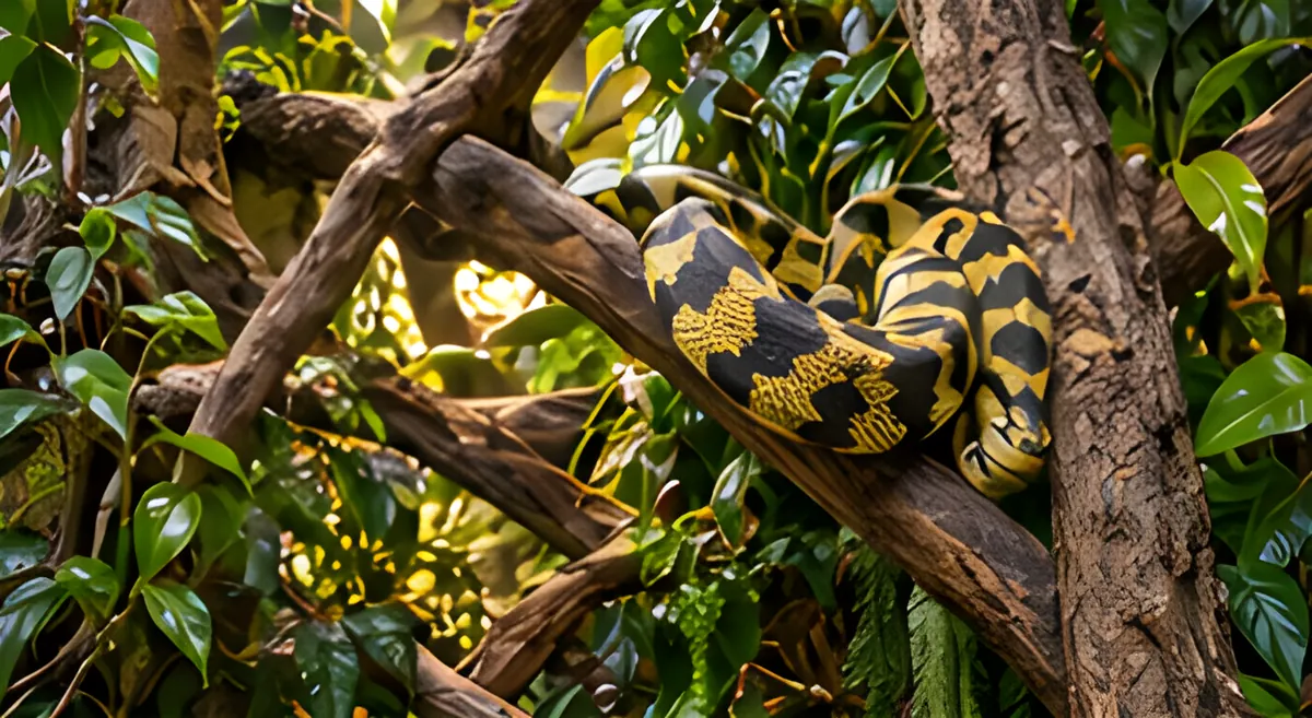 Illustration: arboreal python backdrop