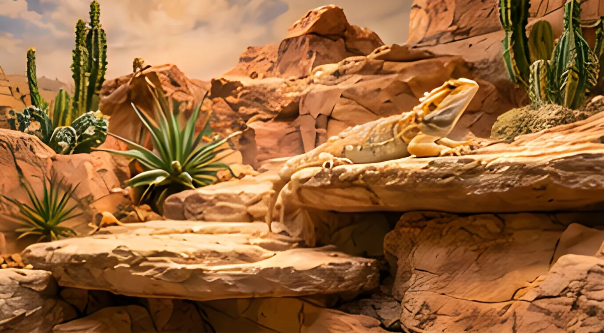Illustration: desert basking ledge backdrop