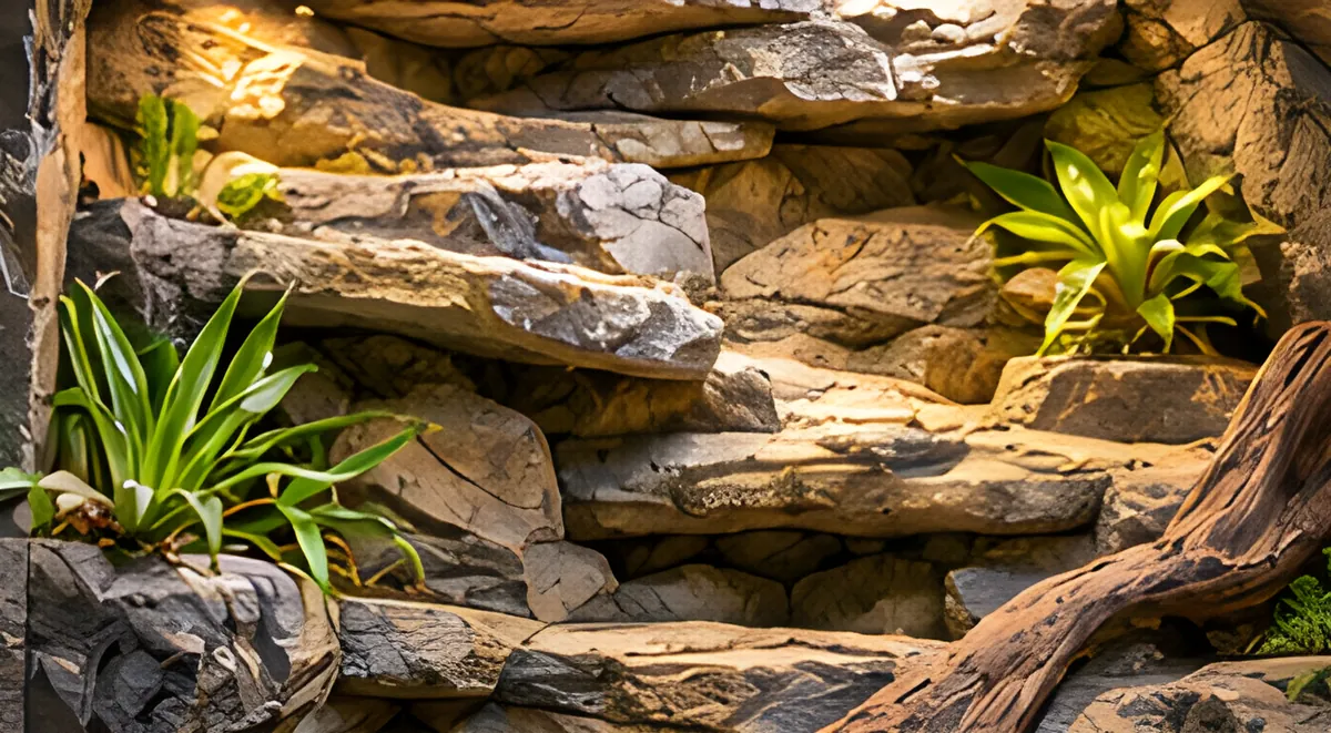Illustration: layered rock backdrop