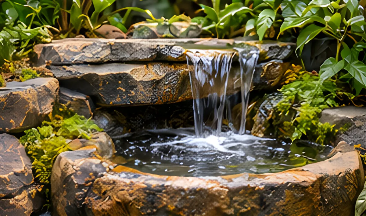 Illustration: water bowl with built-in waterfall