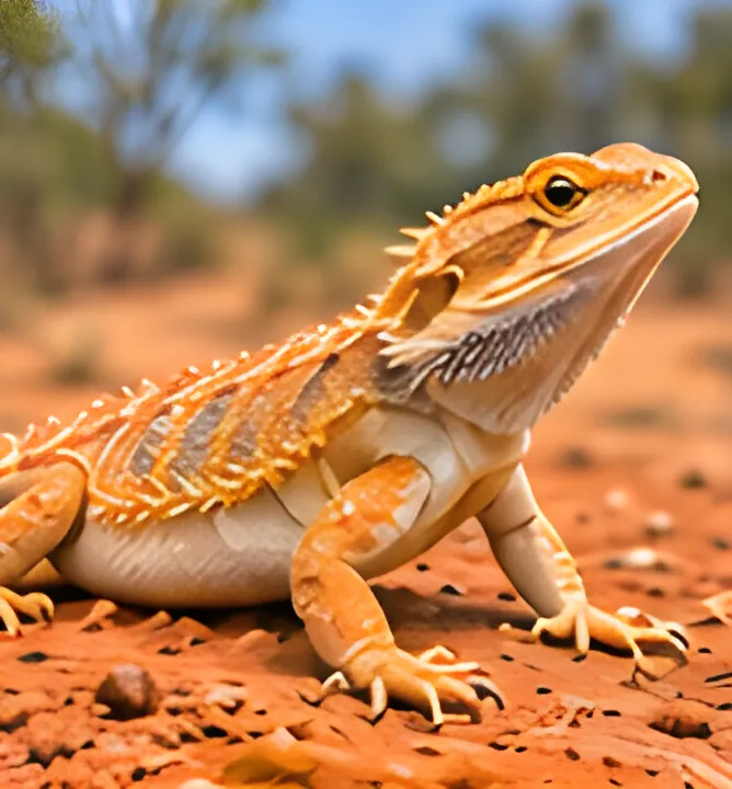Painting of a Central bearded dragon