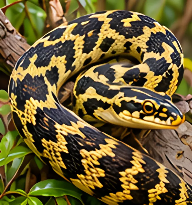 Painting of a Carpet python