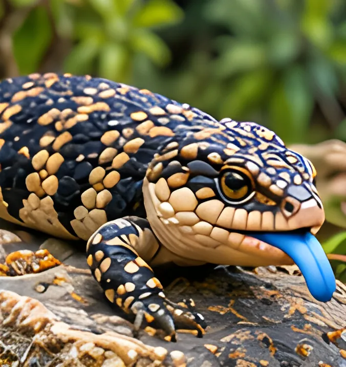 Painting of a Eastern blue-tongue