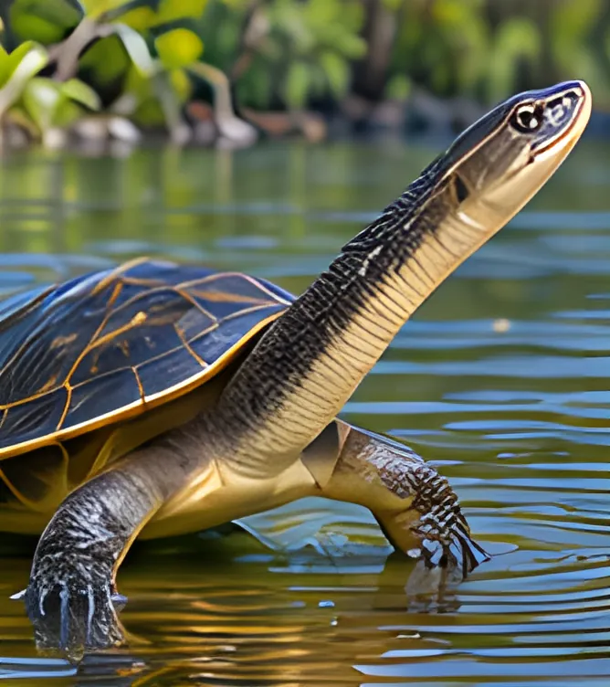 Painting of a Eastern long-necked turtle