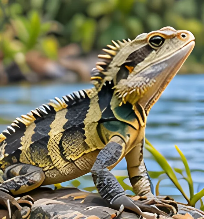 Painting of a Eastern water dragon
