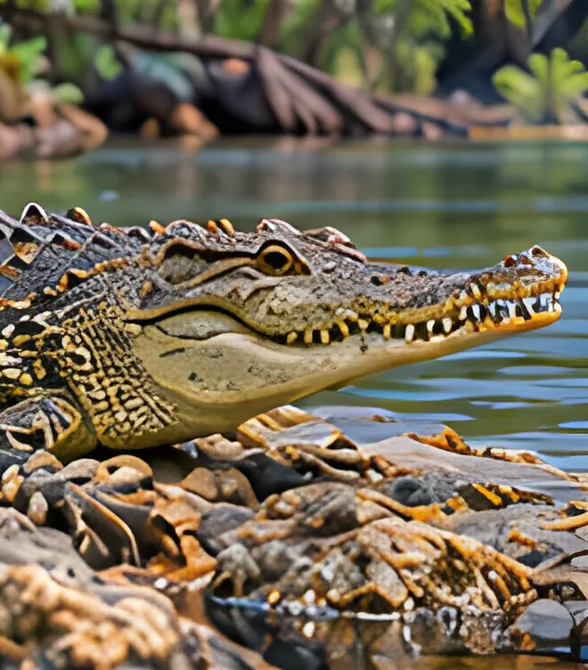 Painting of a Freshwater crocodile