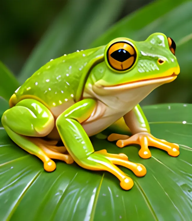 Painting of a Australian green tree frog
