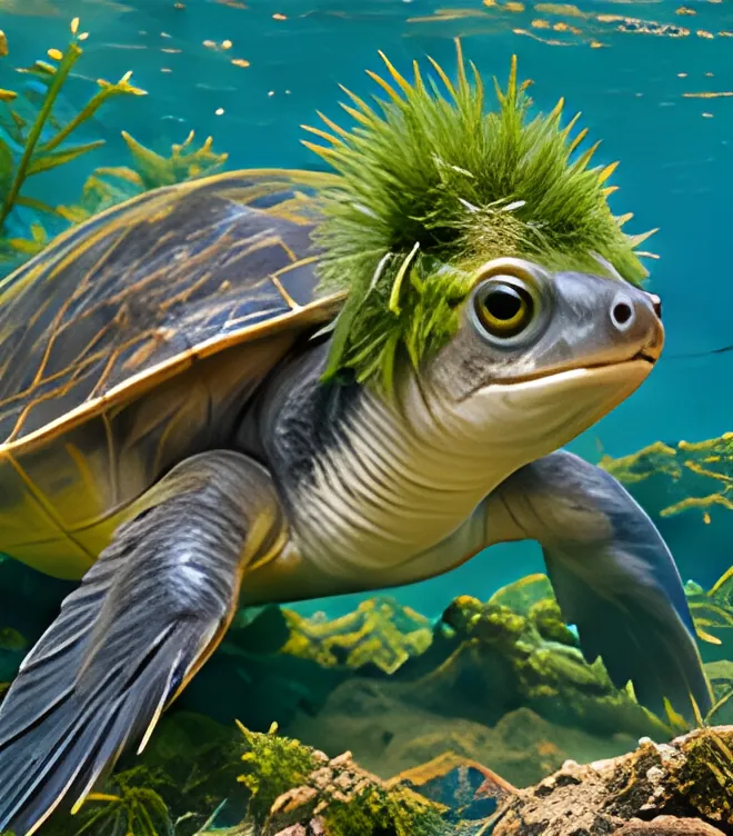 Painting of a Mary River turtle
