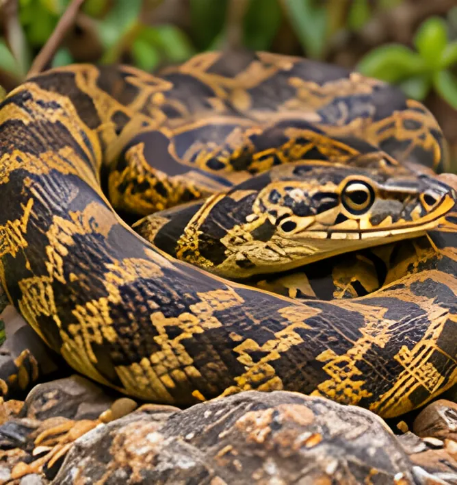 Painting of a Oenpelli python