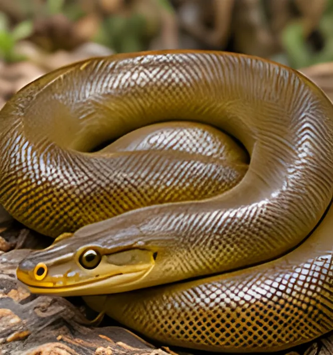 Painting of a Olive python
