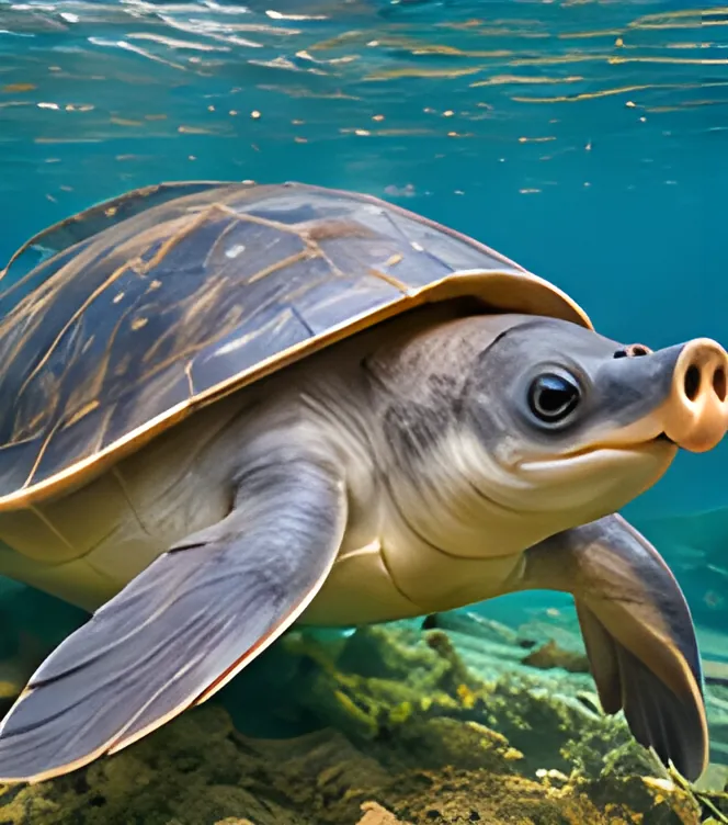 Painting of a Pig-nosed turtle