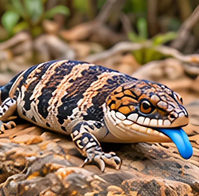 Painting of a Pygmy blue-tongue lizard