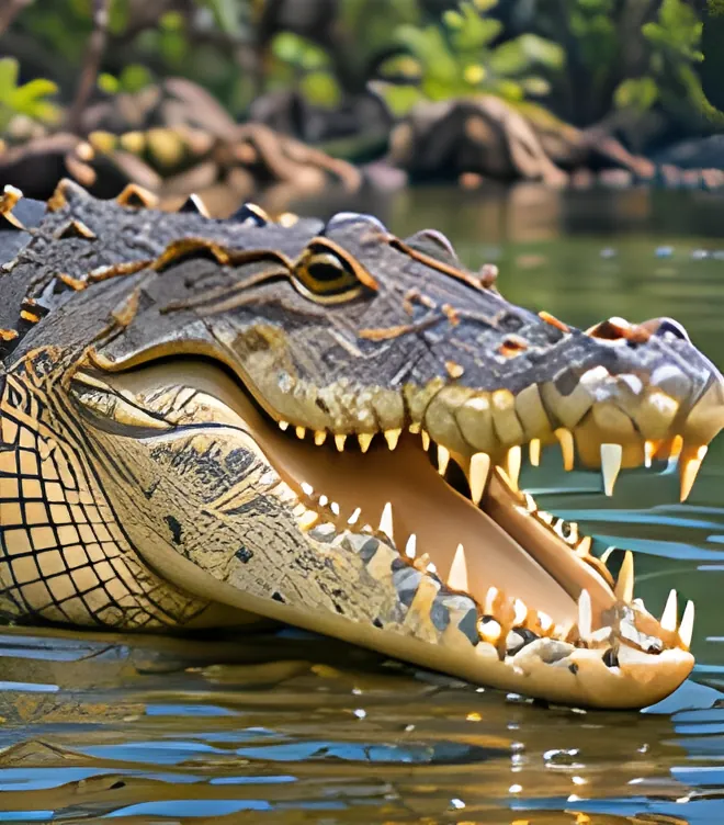 Painting of a Saltwater crocodile