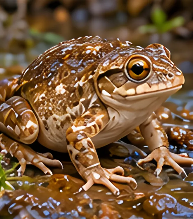 Painting of a Water-holding frog